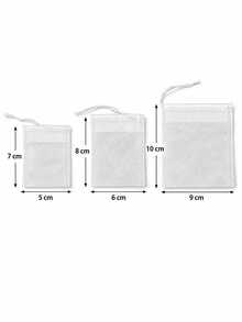 200pcs/100pcs Disposable Drawstring Tea Filter Bags, Non-Woven Fabric Empty Tea Bags, Suitable For Loose Leaf Tea, Herbs, Spices, Coffee, Soup And Cooking, Multiple Sizes Brewing Filter Bags - Multicolor - View 4