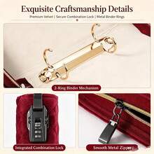 Velvet Combination Lock Jewelry Organizer, Removable Inner Pages Jewelry Storage Bag, Anti-Tangle Compartment Storage, Portable Necklace Bracelet Earring Ring Storage Box, Home Travel Jewelry Organizer - Multicolor - View 2