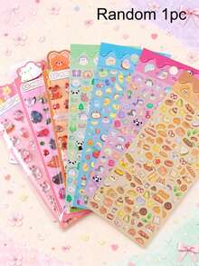 Mini Japanese Style New Cartoon 3D Embossed Stickers, Collage DIY Planner Stationery, Diary Decoration Cute Stickers For Students - Multicolor - View 9