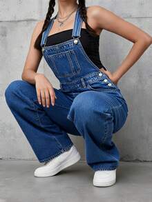 Women Denim Overalls & Jumpsuits - Blue - View 2