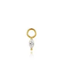 1pc DIY 925 Silver Dangle Gemstone Pendant Dainty Cartilage Helix Earlobe Piercing Attachment Hoop Tragus Charm,Daith Helix Rook Belly Ring Charm - Gold - View 19