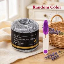 2pcs/Set Shiny Gold And Silver Metallic Thread, Metallic Luster Crochet Yarn Cord, Suitable For Gift Wrapping, DIY Crafts, Holiday Decoration, Bow Making, Crochet, Party Gift Bag Accessories - Multi-color/Multi-style - View 7