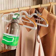 10pcs/5pcs Home Short Neck Hangers, Space-Saving, Non-Slip, No Mark, Reduced Neck, For Skirts, T-Shirts, Shirts, Coats, Pants, New Design, Short Style, Anti-Shoulder Angle, Suitable For Suits, Dresses And More - Multicolor - View 5