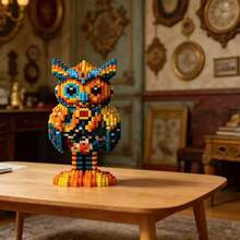 3145pcs Owl 3D Puzzle Model, DIY Creative Assembly Figurine, Home Office Desk Ornament, Christmas Gift, Birthday Gift, Party Favors, Desk Decor, Art Craft - Multicolor - View 11