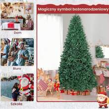 Christmas Tree, Artificial Christmas Tree, Green Hinged Tree With A Folding Metal Stand, Unlit, Decorative, For The Christmas Season.Suitable For Various Settings, Such As School Events, Window Displays, And Mall Displays. - Green - View 5