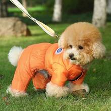 4-Leg Full Coverage Waterproof Dog Winter Snow Suit, Thickened Windproof And Cold-Proof Padded Coat, Full Body Warm Pet Jacket For Teddy, Bichon Frise And Small Dogs - Orange - View 5