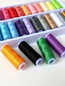 39 Colors/Box Sewing Thread Set, 402 Multi-Purpose Polyester Thread, Suitable For Sewing Enthusiasts And Beginners, Creative Projects, Bright Colors, Applicable For Hand Sewing, Machine Sewing, DIY Crafts And Travel Backup, Universal Sewing Thread For Hand And Machine Sewing, Suitable For DIY Crafts, Quilting And Embroidery (1/39 Pieces Available) - / - View 9