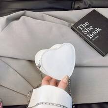 Laser Shiny Heart Mini Crossbody Bag, Sweet Chain Small Purse For Girls, Fashionable Shoulder Bag Accessory - A - View 9