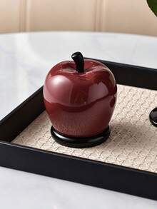 1pc Creative Red Apple Toothpick Floss Cotton Swab Storage Box, Plastic Storage Container, Dust-Proof Desktop Ornament, Peace Blessing Home Decor, Christmas Eve Christmas New Year Housewarming Gift - Multicolor - View 7