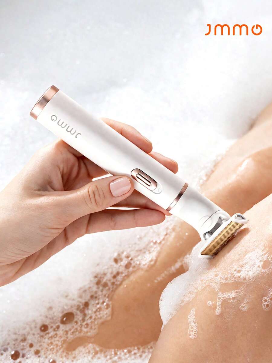 JMMO 4 In 1 Women Electric Body Hair Trimmer Kit, USB Rechargeable Waterproof Bikini Shaver, Multi Heads Facial Nose Eyebrow Leg Underarm Hair Removal Razor For Summer Home Travel Grooming - White - View 1