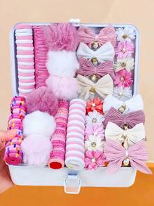 181/5pcs Macaron Rose & Bow Hair Accessories Set, Includes Flower, Bow Hair Clips And High Elastic Hair Ties, Durable & Hair-Friendly, Sweet & Cute - Suitable For Girls And Women, Daily, Dating, Vacation, School - Multicolor - View 24