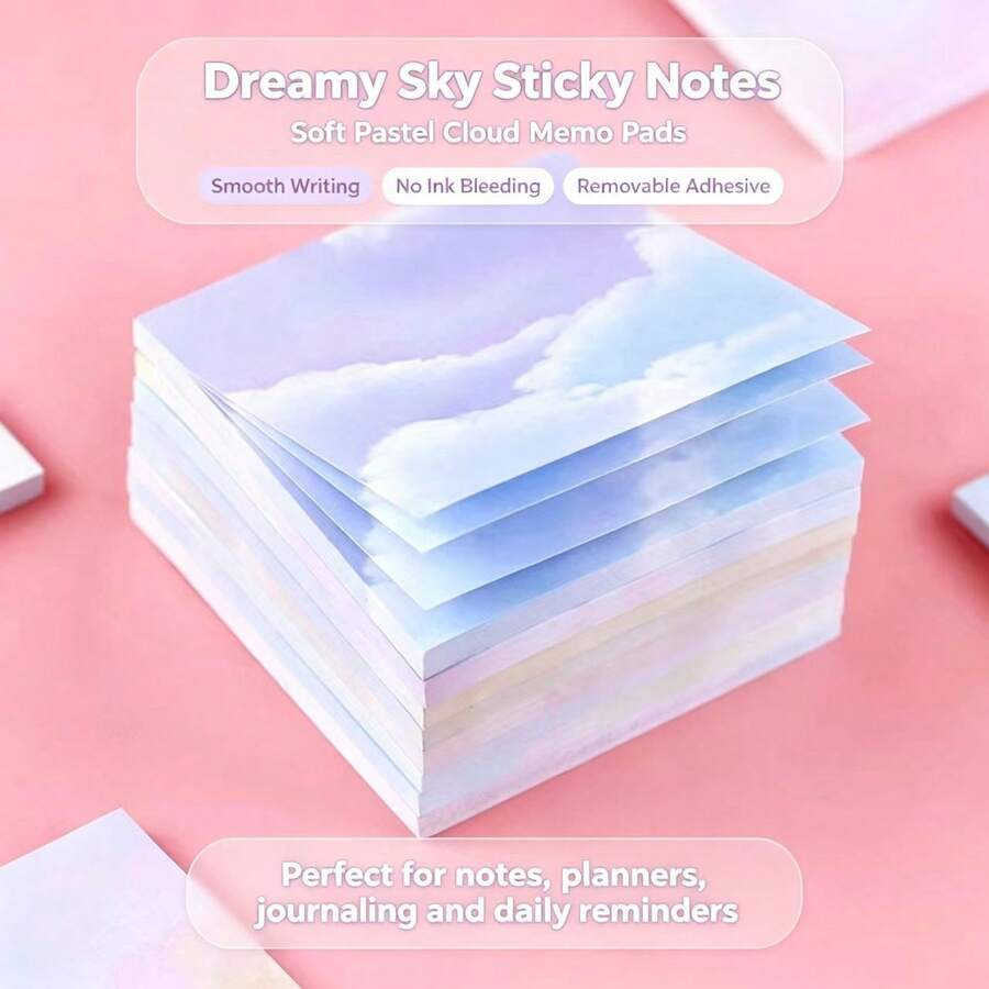 1 Set 50 Sheets/3 Sets 150 Sheets Creative Colorful Starry Sky Sticky Notes, Convenient To Use, High Quality And Affordable, Vibrant Colors, Suitable For Home, Office And Notebooks - one-size - View 1