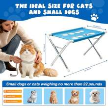 1pc Foldable Pet Grooming Stand (60*40*33cm), Portable Elevated Pet Bathing Rack With Breathable Mesh Surface, Suitable For Dogs And Cats Bathing, Drying And Grooming, Fits Large, Medium And Small Dogs And Cats - 60*40*33cm - View 5