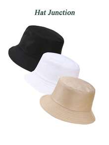 2pcs Unisex Bucket Hat, Beach Sun Hat, Fashion Fishing Hat, Suitable For Men, Women And Teenagers, Sun Protection Foldable Summer Travel Beach Sun Hat, Reversible - A - View 1