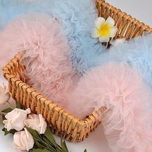 1 Yard Multi-Color Fluffy Tulle Ruffle Lace Trim, 3D Pleated Lace, Wedding Dress Hem DIY Sewing Supplies - Multicolor - View 5