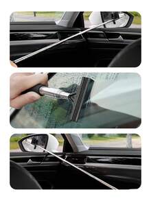Multifunctional Car Rearview Mirror Telescopic Squeegee Wiper, Windshield Window Cleaning Brush, Rainproof Scraper - A - View 6