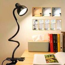 Book Light, LED Desk Lamp Reading Light, Clip-On Design, 3 Color Modes And 10 Levels Of Brightness Adjustment, Flexible Gooseneck Arm, Suitable For Nighttime Reading In Bed, Can Be Clipped To Bedside Table, Headboard Or Home Office Desk. Gift For Parents And Friends - Semicircle - View 3
