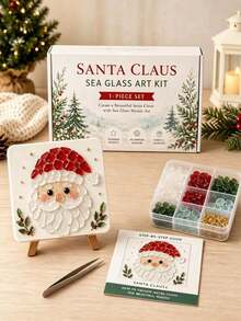 DIY Christmas Glass Mosaic Art Kit, Adult Red Cardinal Sea Glass Handmade Craft | Includes Colored Glass Pieces, Canvas And Tools, Relaxing Creative Activity, Great Gift Choice, DIY, Activity, Mosaic, Hobby, Christmas, Halloween - Multicolor - View 9