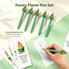 Pulpen Ballpoint Lipat Bentuk Api Berwarna-warni Kartun Kreatif, PVC Api, Hadiah untuk Kantor dan Pelajar - Api Kreatif - View 2