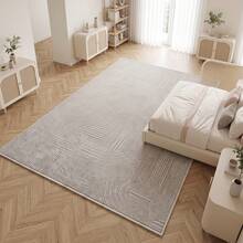 Washable Modern Minimalist Patterned Area Rug – Scandinavian Geometric Design, Contemporary Washable Carpet For Living Room, Bedroom & Home Decor - White - View 3