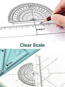 9Pcs Geometry Math Compass Set, Student Exam Drawing Ruler Kit Including Compass, Straight Ruler, Triangle Ruler, Protractor, Back To School Stationery Gift - A - View 6