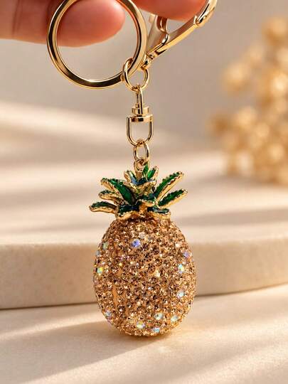 Presente Feminino Chaveiro Frutas Strass Cereja, Morango Brilhante Blogueira - BERRY JEWELS - Pingente de Bolsa  Fofo    Cristal Artificial    Chaveiro  Atemporal