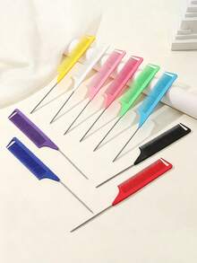 10件/8件/5件/3件/2件/1件兒童專業美髮工具 不鏽鋼鼠尾梳 分髮梳 防靜電髮梳 多功能梳子 適合正常髮質 可理順頭髮 打造多種髮型 糖果色 理髮師、沙龍與居家使用理想選擇 - 彩色 - 查看 4
