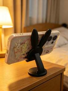 3D Printed Rabbit Ear Phone Stand, Soft Pink Cat Ear Design, Stable Base Support For Phone, Hands-Free For Watching Videos And Series, Cute Desktop Decor For Girls - Multicolor - View 10