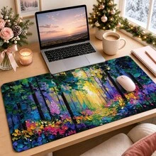 1 buah Alas Meja Lukisan Minyak Hutan Impresionis, Alas Meja Serbaguna untuk Riasan dan Seni Kuku, Pelindung Meja Anti Selip Ukuran S/M/L/XL - View 22