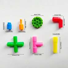 STEM Learning | Colorful ABS Pipe Building Block Set For Young People - Creative Building Toys, Ideal Holiday And Birthday Gifts - Multicolor - View 9