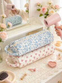 1 túi đựng máy sấy tóc chần bông dễ thương họa tiết hoa và da báo, túi đựng dụng cụ làm tóc cầm tay có quai xách, túi du lịch đựng máy uốn tóc và dụng cụ làm tóc - Nhiều màu - Xem 6