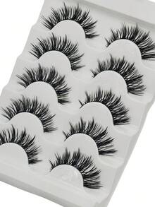 5 Pairs 3D Fluffy False Eyelashes, Full Strip Dense Long Lashes, Soft Lightweight Reusable, Natural Look, Suitable For Eye-Catching Makeup, Daily Wear And Party Looks - View 6