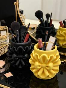 Tempat Kuas Makeup Bentuk Pita Cetak 3D, Desain Renda Berkerut, Tersedia Berbagai Warna, Ruang Penyimpanan Luas, Dapat Menampung Lipstik dan Kuas Makeup, Menciptakan Meja Rias yang Manis dan Elegan - MultiWarna - View 9
