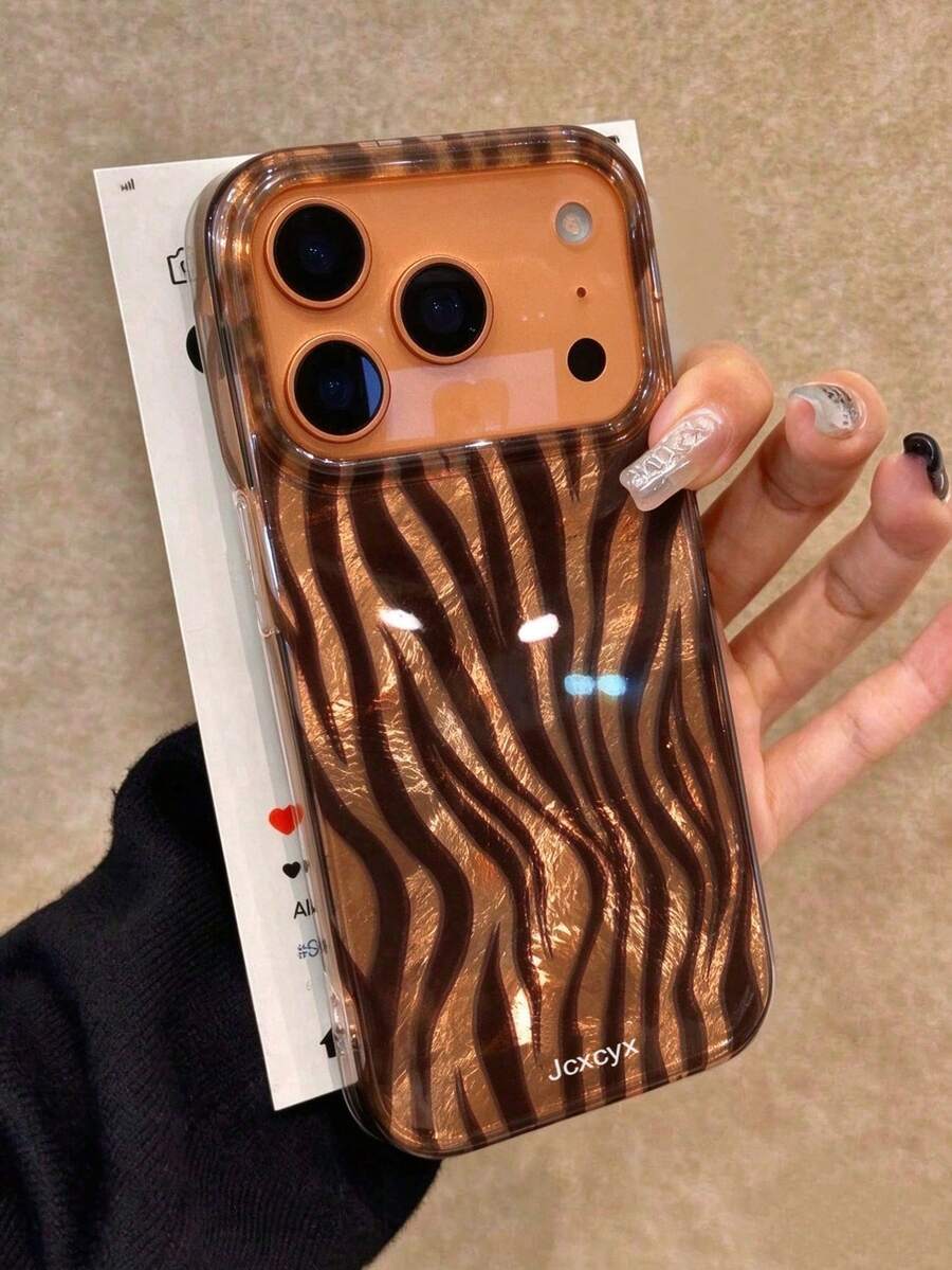 奢華豹紋四色拼接波浪斑馬紋手機殼，適用於 iPhone 18 Pro Max 18 Pro 17 Pro Max 17 Pro 17 Air 17 12 13 14 15 16 Pro Max 14 Plus 15 Plus 16 Plus 11 17 16 15 14 13 12，光滑保護殼