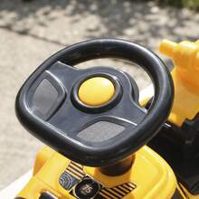 AIYAPLAY Rullo Compressore Cavalcabile per Bambini 1-4 Anni, Macchina Cavalcabile con Rullo Anteriore Sollevabile, Clacson e Vano Sotto il Sedile, Giallo - Giallo - Visualizzare 6