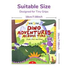 beartale Dinosaur Time Adventure Interactive Pull-Slide Board Book, Toddler Interactive Dinosaur Story Book, Fun Dinosaur Adventure Book, Children's Early Education Learning Activity Toy, Birthday Gift, Christmas Gift - Multicolor - View 9