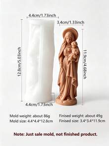 Virgin Mary Holding Baby & Saint Icon 3D Silicone Mold, Easy To Demold, For Making Scented Candles, Plaster Figurines, Resin Decor, Home Decoration, Handmade DIY Crafts - Human Figure Mold - View 7