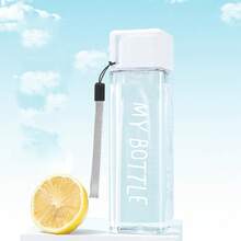 1pc 500ml/16.9oz Creative Highly Attractive Student Portable Sports Water Cup Fashionable Minimalist Square Plastic Cup - Multicolor - View 11