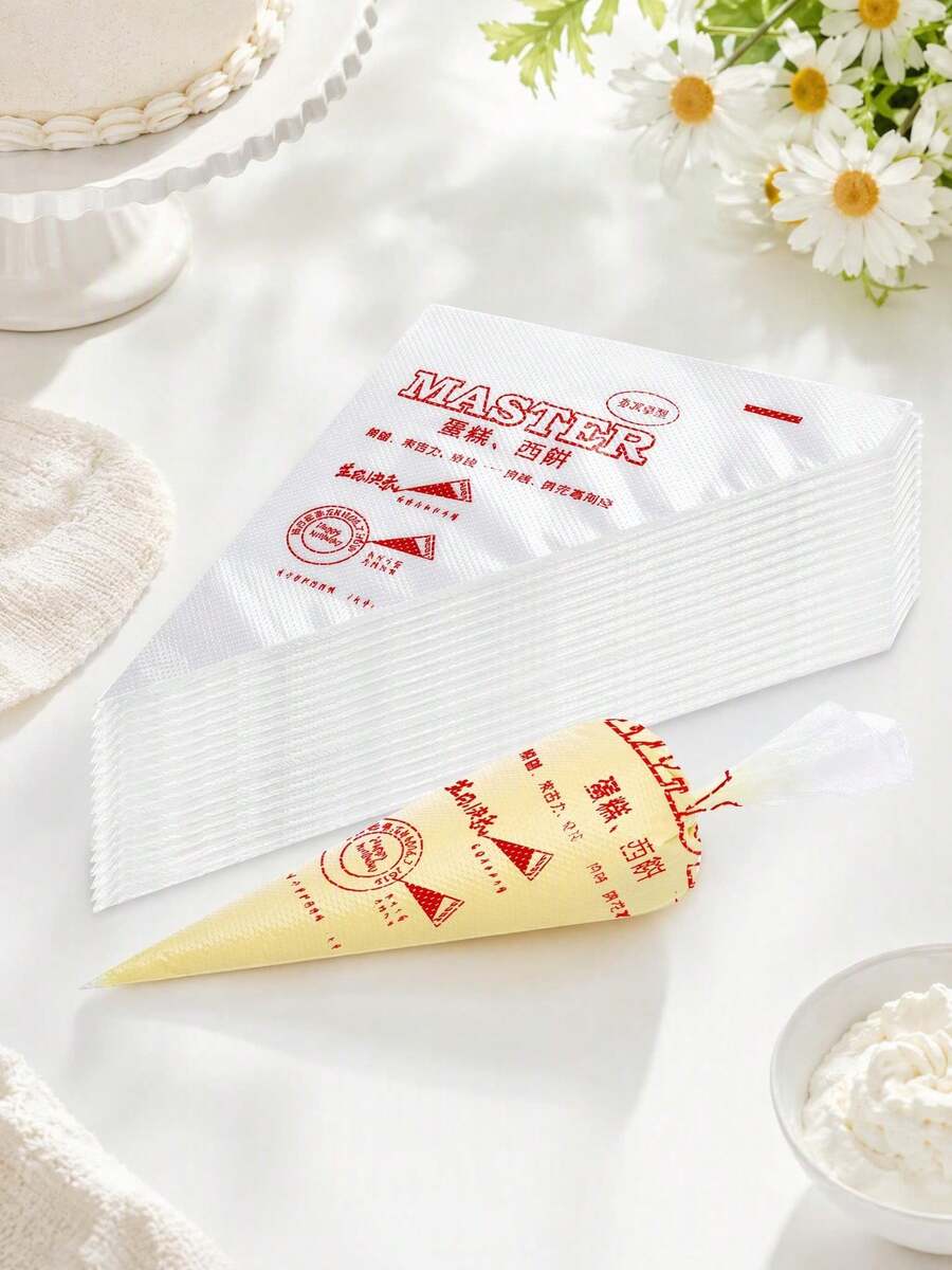 Haus Hana 100pcs Transparent Cream Piping Bags, Disposable Pastry Bags, Cake Decoration Bags, Suitable For DIY Making Cake, Macarons, Cookies, Pastries Decorations Back To School, Home Cooking - Piping Bag - View 1