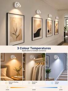 Modern USB-Powered Wall-Mounted LED Spotlight With Touch Control, 350° Rotatable Directional Downlight, Rechargeable 500mAh Lithium Battery, Adjustable Height, Freestanding Option For Bedroom, Reading, And Various Rooms - A - View 2