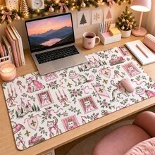 1pc Pink Royal Princess Cat Desk Mat, Multi-Purpose Makeup Nail Art Table Pad, Large Non Slip Desktop Protector S/M/L/XL - View 9