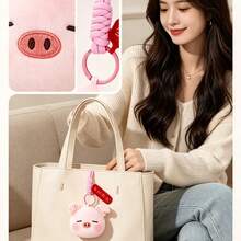 Miniso Piglet B-Bob Series Plush Blessing Charm, Cute Cartoon Character Stuffed Pendant, Soft Plush Fabric, Bag & Keychain Accessory, Desktop Ornament, Sweet Collectible Gift For Fans(1PC) - Multicolor - View 4
