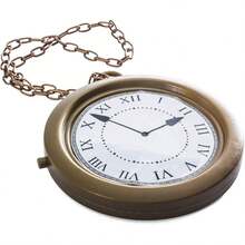 Halloween White Rabbit Costume Accessories 1pc Clock Necklace Hip Hop Rapper Style Clock Necklace For Party Costume Props - Gold Pocket Watch - View 1