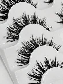 5 Pairs 3D Fluffy False Eyelashes, Full Strip Dense Long Lashes, Soft Lightweight Reusable, Natural Look, Suitable For Eye-Catching Makeup, Daily Wear And Party Looks - View 5