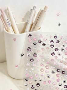 1Set, Nail Art Sticker, Cat Paw Pattern, Ins Sweet Style, For Nail Surface Decoration - Cat Paw Stickers - View 4