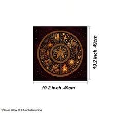 1pc Wheel Of The Year Tarot Cloth, Pagan Witch Altar Cloth With Pentagram & Seasonal Elements, Wiccan Divination Tablecloth, Tarot Reading Mat For Tarot Cards Oracle Decor - Multicolor - View 5