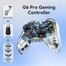 G6 Pro Wireless Bluetooth Controller Features Carbon-Film Joysticks And Hall-Effect Trigger Buttons, Dual Vibration Motors, A Six-Axis Gyroscope, A 400mAh Battery, Macro Programming, And Turbo Mode. It Is Compatible With Switch, Android, IOS, And PC. - View 13