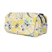 Lilo & Stitch Cartoon Print Pencil Case, High-Value Eye-Catching Pattern, Creative 3D Design, Wear-Resistant And Waterproof Fabric. Spacious Interior Can Store Various Stationery, Neat And Sturdy Stitching. Suitable For Self-Study, Daily Classes, Office Use, Also Can Be Used As A Portable Storage Bag, Interesting Design, Versatile And Durable, Multiple Patterns Available. - Multicolor - View 13