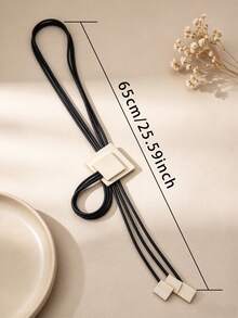 MARLIWOO 1pc Vintage Exaggerated Gothic Style Long Necklace, Fashionable Personalized Elegant Party Accessory For Women - Black - View 5