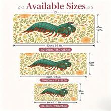 1pc Vintage Mantis Shrimp Floral Desk Mat, Multi-Purpose Makeup Nail Art Table Pad, Large Non Slip Desktop Protector S/M/L/XL - View 5